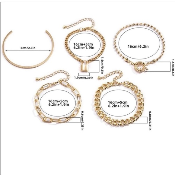 New Silver Layered Charm Bracelets Set New - Picture 2 of 3